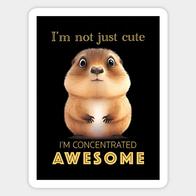 Marmot Concentrated Awesome Cute Adorable Funny Quote Magnet by Cubebox